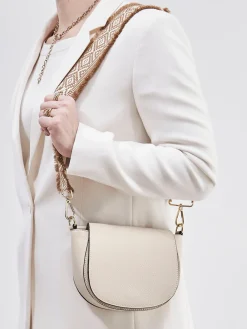 – Crossbody Bag aus Kalbleder cremeweiß-Marlon Firenze Sale