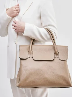 – Henkeltasche aus Kalbleder Beige-Marlon Firenze Clearance