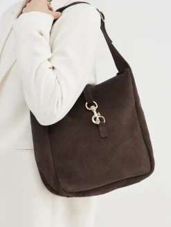 – Hobo Bag aus Kalbleder Dunkel-Marlon Firenze