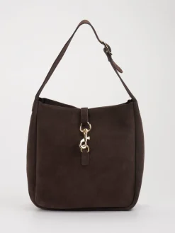 – Hobo Bag aus Kalbleder Dunkel-Marlon Firenze