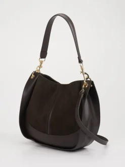 – Hobo Bag aus Kalbleder Dunkel-Marlon Firenze Outlet