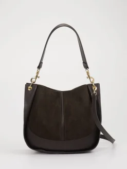 – Hobo Bag aus Kalbleder Dunkel-Marlon Firenze Outlet