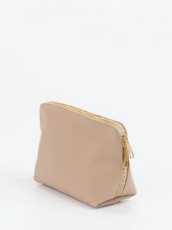 – Kosmetiktasche aus Kalbleder beigebraun-Marlon Firenze Hot