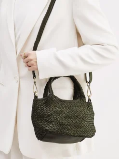 – Mini Tote Bag aus Kalbleder Oliv-Marlon Firenze Discount