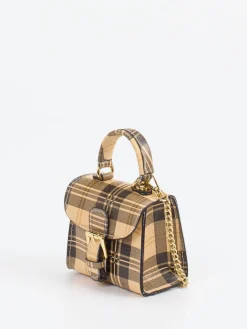 – Minitasche aus Kalbleder mit Karomuster-Marlon Firenze New