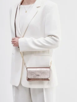 – Schultertasche aus Metallicleder Roségold-Marlon Firenze Clearance