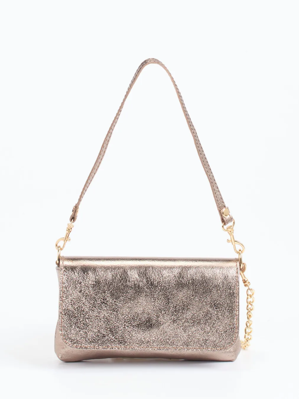 – Schultertasche aus Metallicleder Roségold-Marlon Firenze Clearance