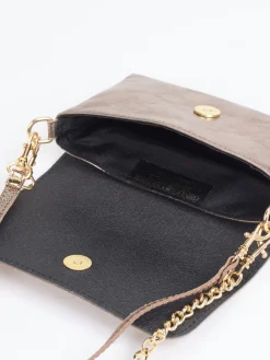 – Schultertasche aus Metallicleder Roségold-Marlon Firenze Clearance