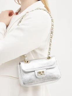 – Schultertasche aus Metallicleder-Marlon Firenze New