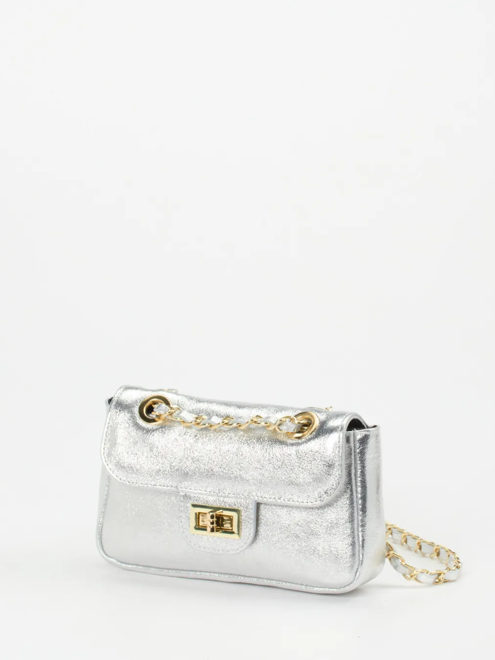 – Schultertasche aus Metallicleder-Marlon Firenze New