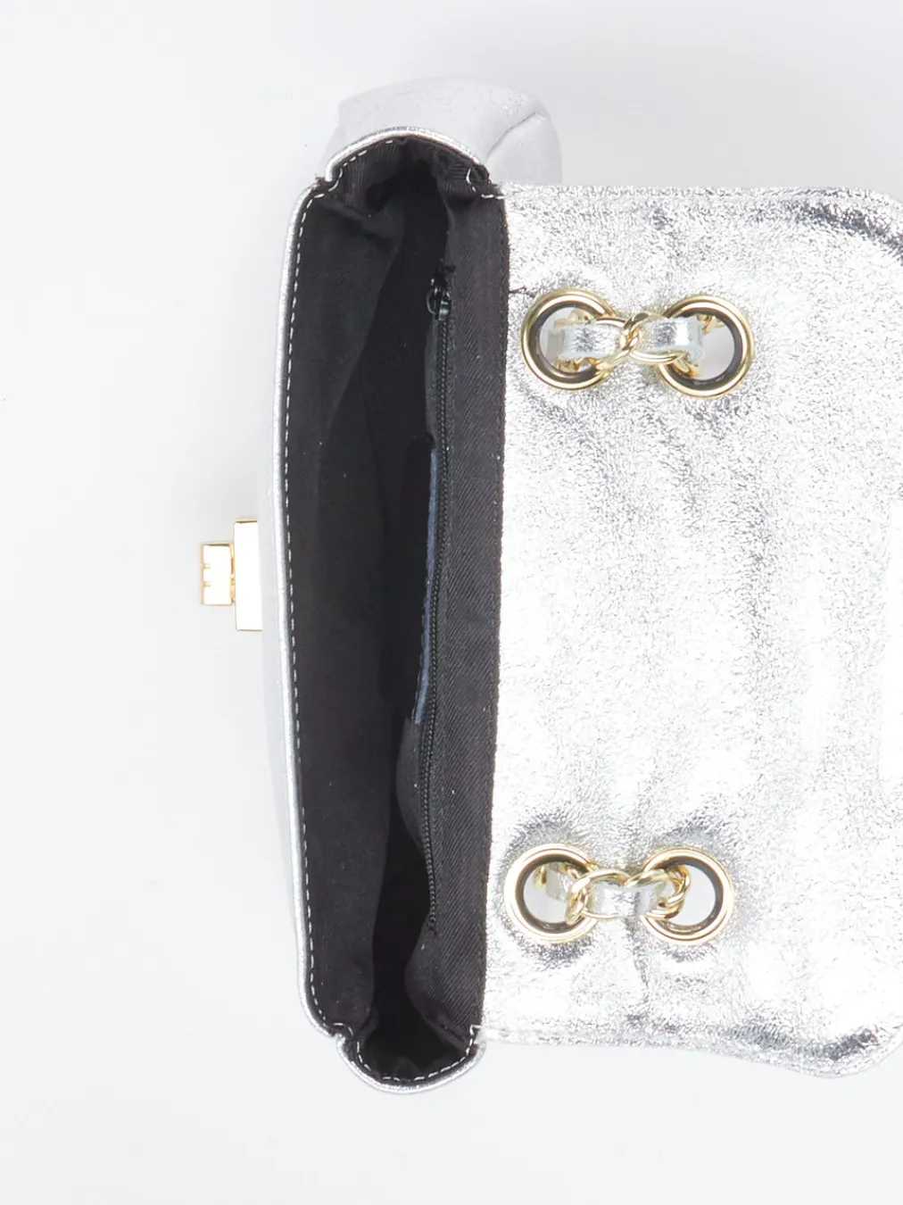 – Schultertasche aus Metallicleder-Marlon Firenze New