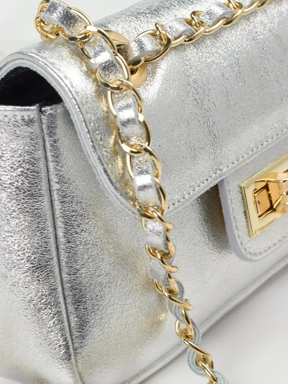 – Schultertasche aus Metallicleder-Marlon Firenze New