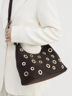 – Schultertasche aus Leder Dunkel-Marlon Firenze Best