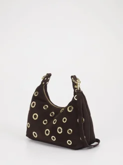 – Schultertasche aus Leder Dunkel-Marlon Firenze Best