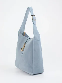 – Schultertasche aus Veloursleder hell-Marlon Firenze New