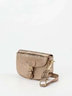 – Schultertasche aus Metallicleder bronzegold-Marlon Firenze New