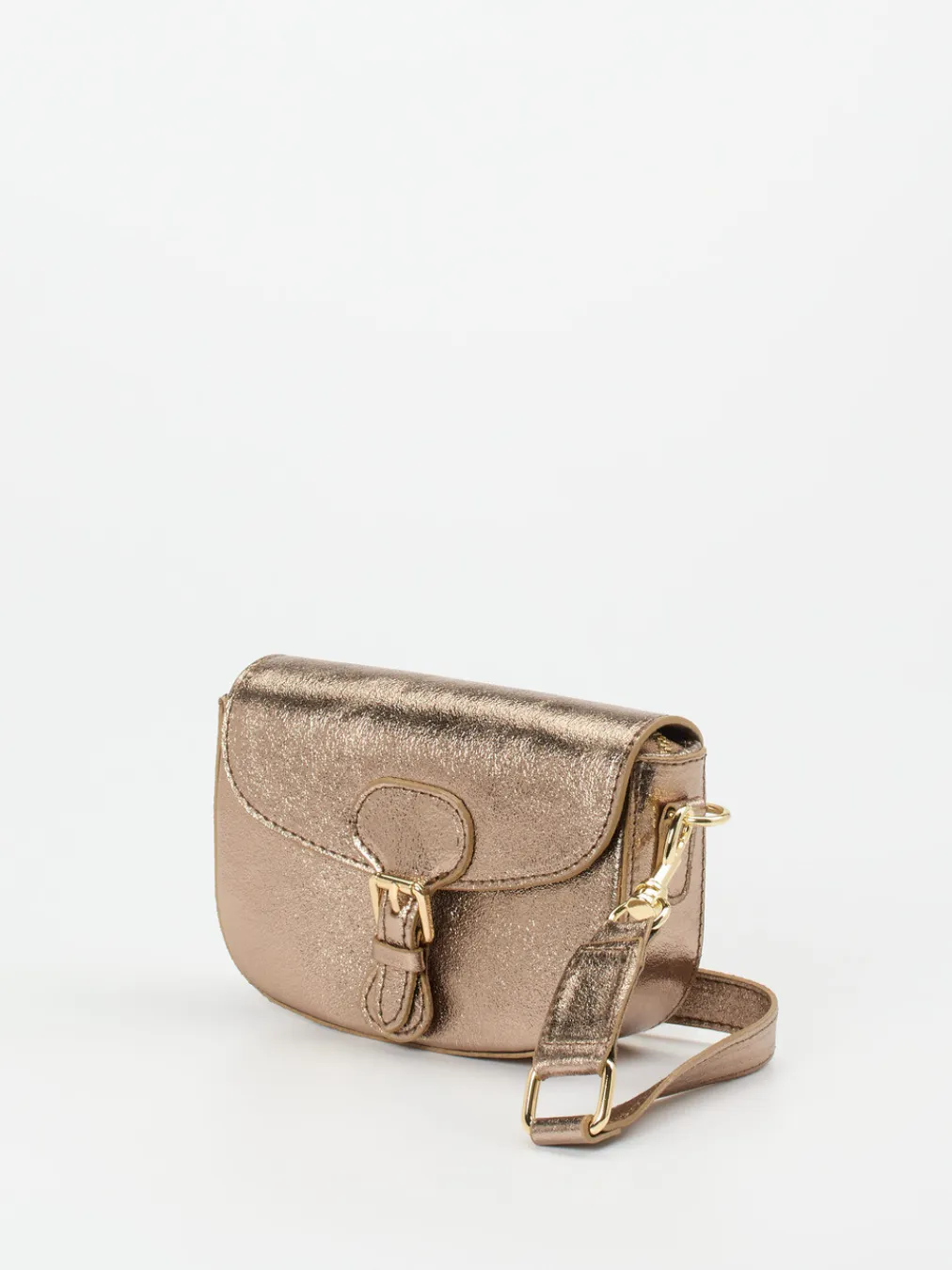 – Schultertasche aus Metallicleder bronzegold-Marlon Firenze New