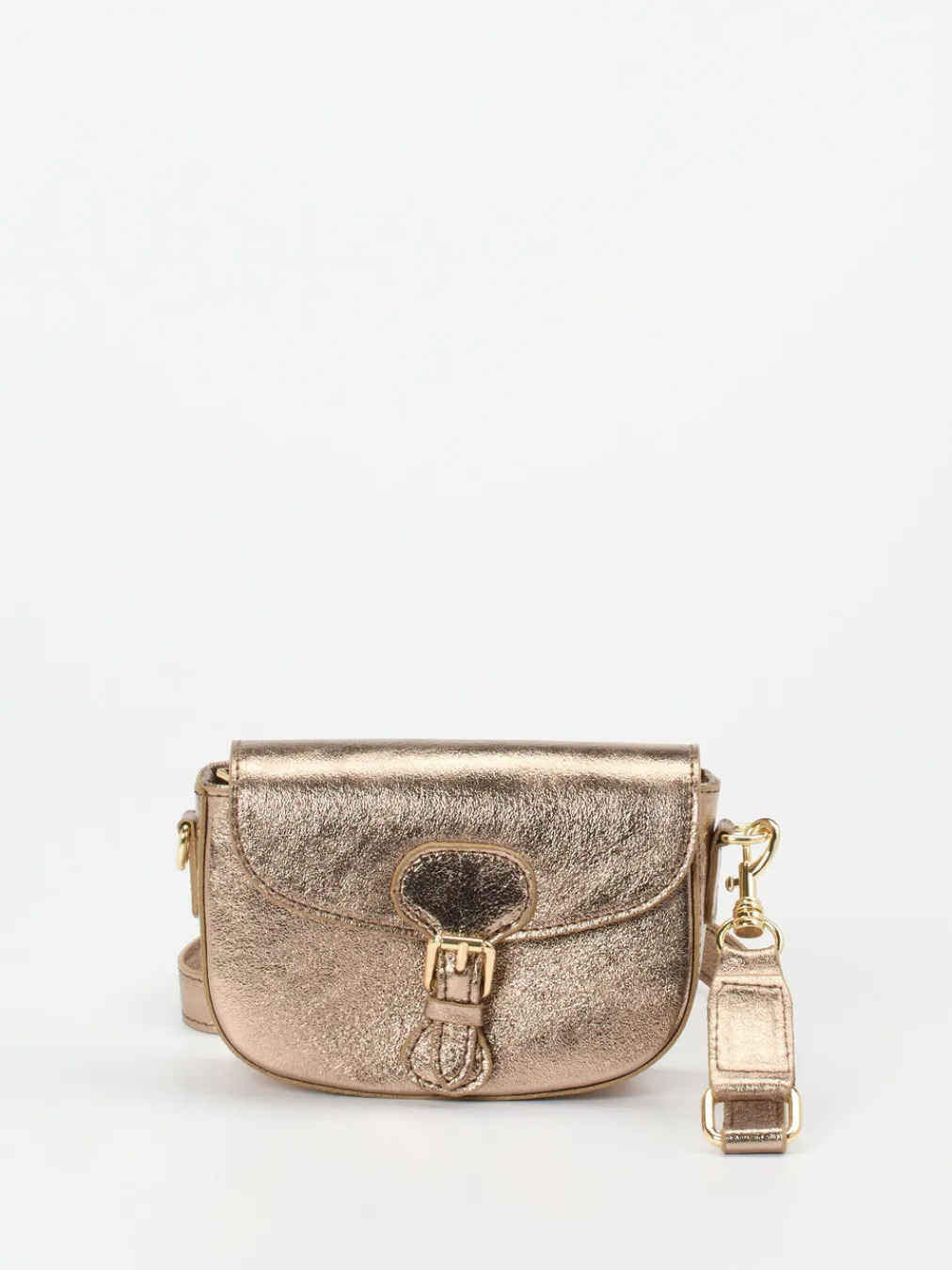 – Schultertasche aus Metallicleder bronzegold-Marlon Firenze New