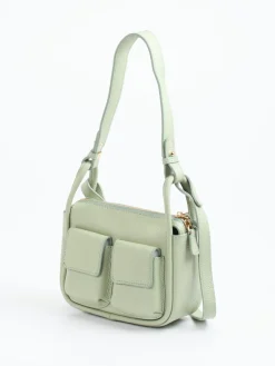 – Schultertasche aus Kalbleder Salbei-Marlon Firenze New