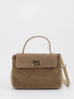 – Top Handle Bag aus Kalbleder Taupe-Marlon Firenze Clearance