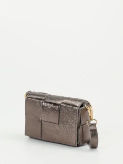 – Umhängetasche aus Metallicleder anthrazit-Marlon Firenze