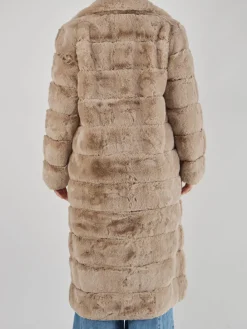 – Kunstfellmantel aus Textil in Beige-NotyZ Sale