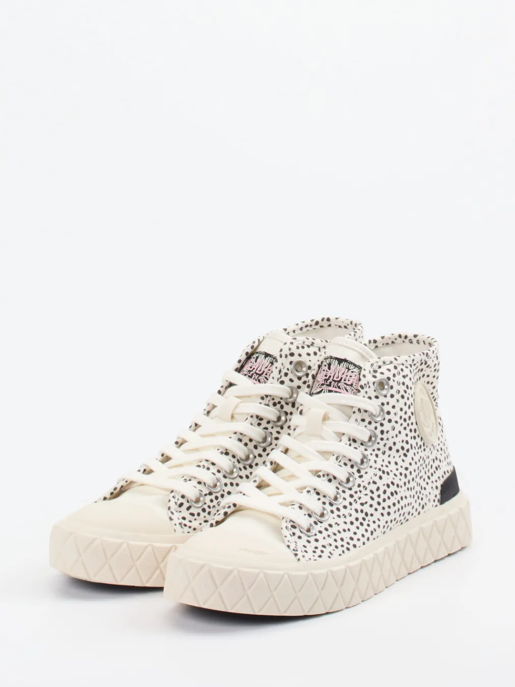 – High-Top Sneaker aus Textil im Dalmatiner-Look-Palladium New