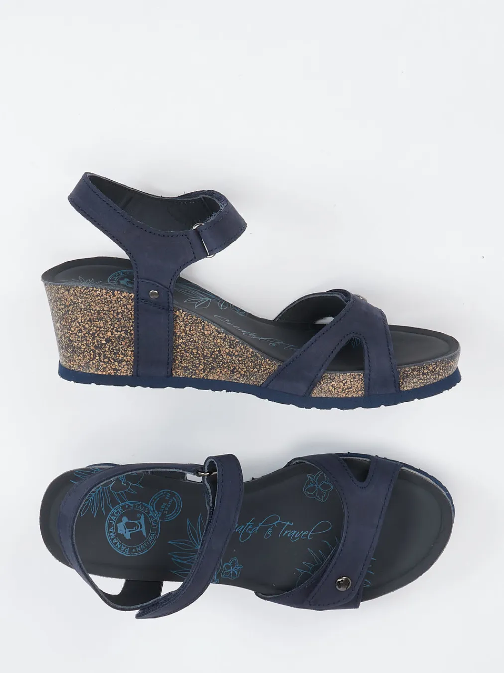 – Keilsandalette aus Nubukleder-Panama Jack Hot