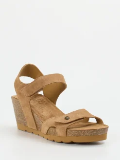 – Keilsandalette aus Veloursleder cognac-Panama Jack Hot