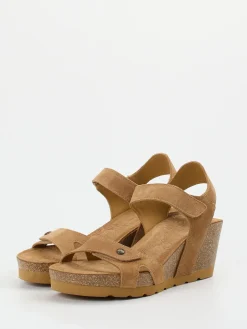 – Keilsandalette aus Veloursleder cognac-Panama Jack Hot