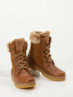 – Schnürstiefelette aus Lammleder cognac-Panama Jack New