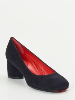 – Blockabsatz-Pumps aus Veloursleder Dunkel-Pas de Rouge New