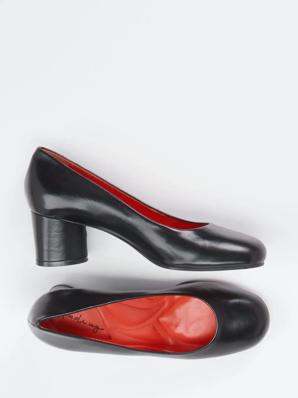 – Blockabsatz-Pumps aus Lammleder-Pas de Rouge