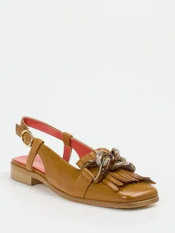 – Slingback-Loafer aus Lammleder cognac-Pas de Rouge Hot