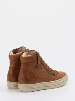 – High-Top Sneaker aus Kalbleder cognac-Paul Green New