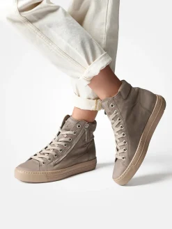 – High-Top Sneaker aus Nubukleder taupefarben-Paul Green Best