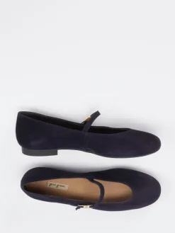 – Mary-Jane-Ballerina aus Veloursleder Dunkel-Paul Green New