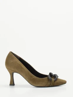 – Pumps aus Veloursleder olivbraun-Paul Green Discount