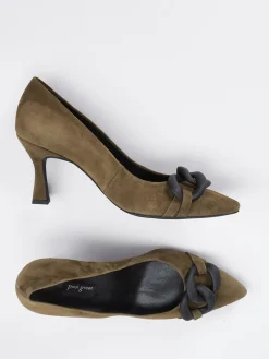 – Pumps aus Veloursleder olivbraun-Paul Green Discount