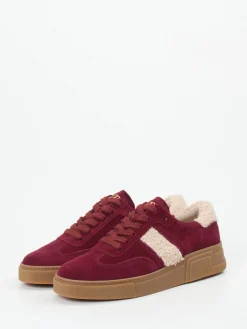 – Sneaker aus Veloursleder in Bordeaux-Paul Green Online