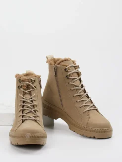 – Stiefelette aus Nubukleder beige-Paul Green Clearance