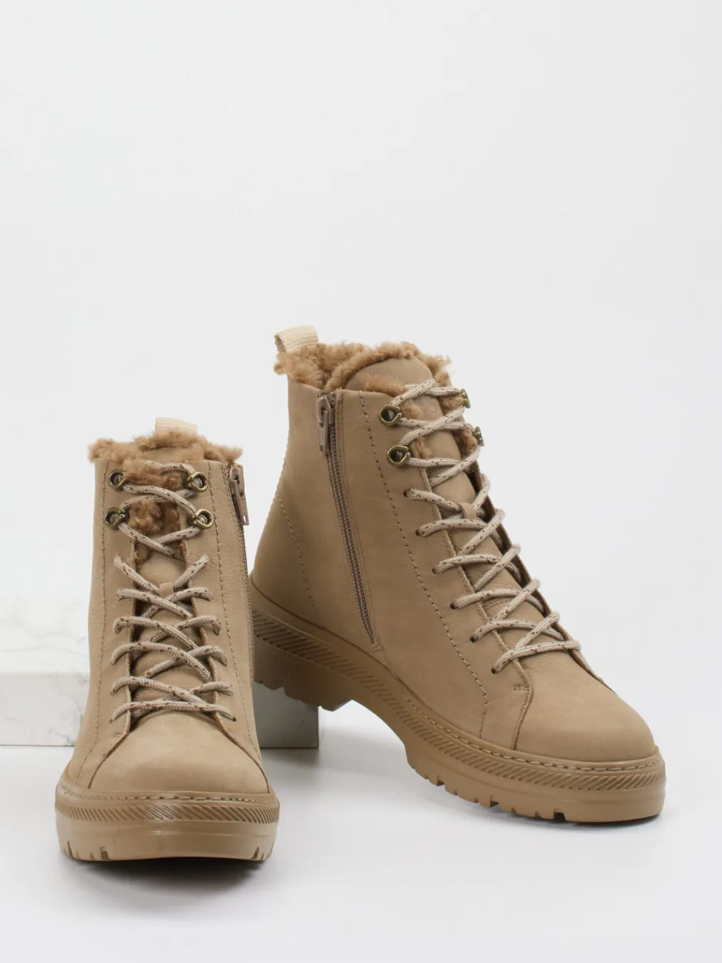 – Stiefelette aus Nubukleder beige-Paul Green Clearance