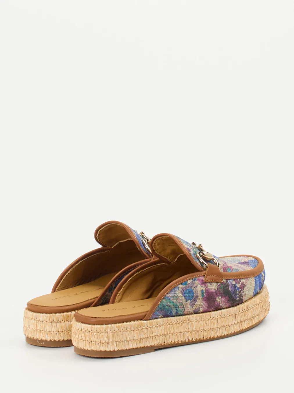 – Plateau-Mules aus Textil mit Bastsohle-Pedro Miralles Online