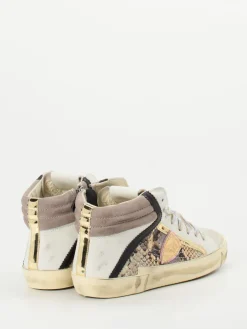 – High-Top Sneaker aus geprägtem Leder beige-Philippe Model Discount