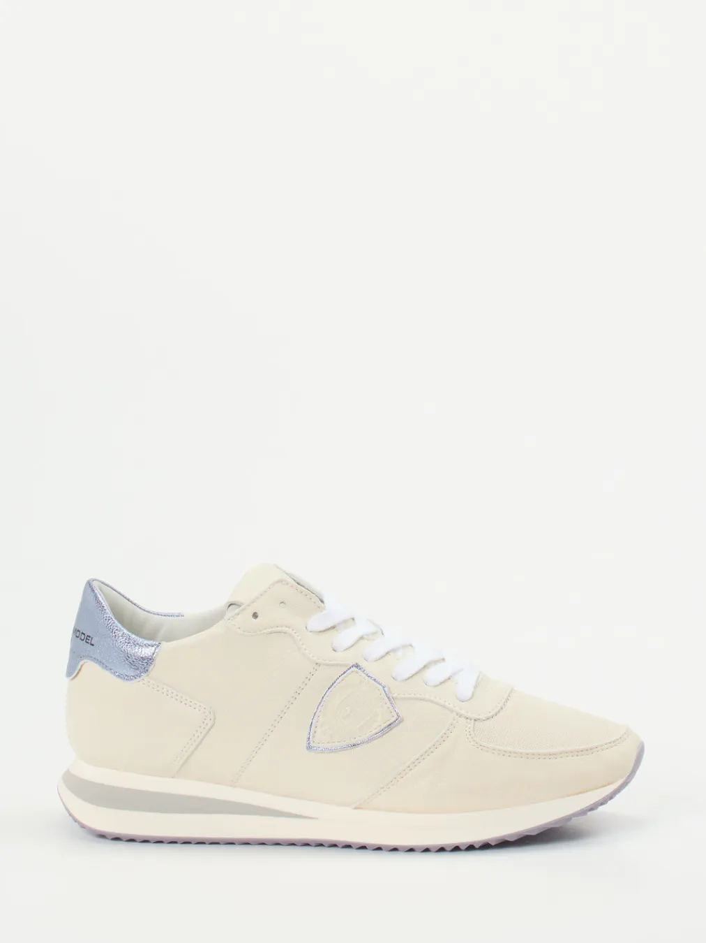 – Sneaker aus Kalbleder in Creme-Philippe Model New