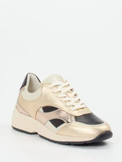 – Chunky Sneaker aus Metallicleder goldfarben-Piedi Nudi New
