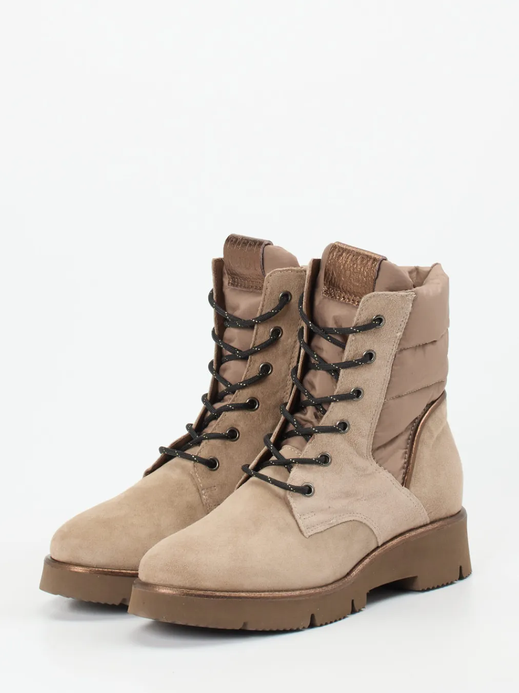 – Winter-Stiefelette aus Veloursleder Sandbeige-Piedi Nudi Hot