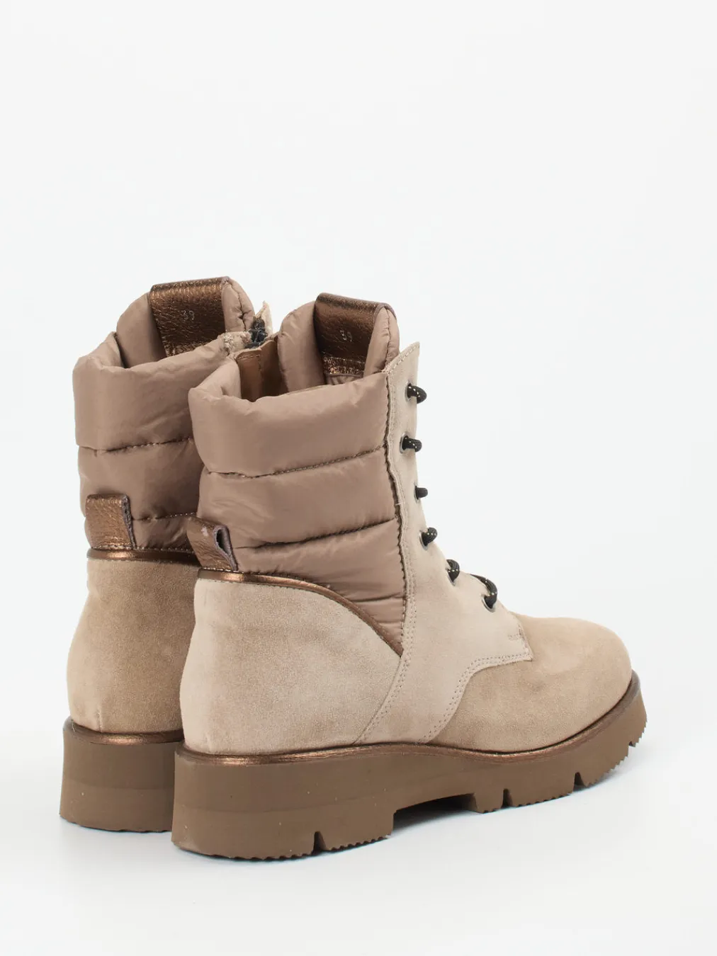 – Winter-Stiefelette aus Veloursleder Sandbeige-Piedi Nudi Hot