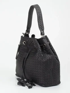 – Bucket Bag aus Flechtleder-Pons Quintana Sale