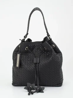 – Bucket Bag aus Flechtleder-Pons Quintana Sale